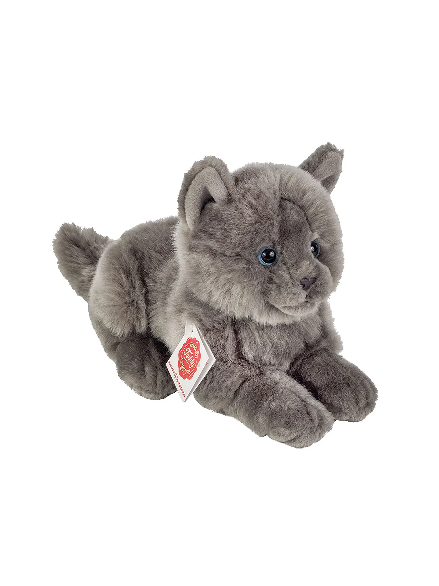 HERMANN TEDDY | Plüschtier - Kartäuser Katze liegend 20cm | 